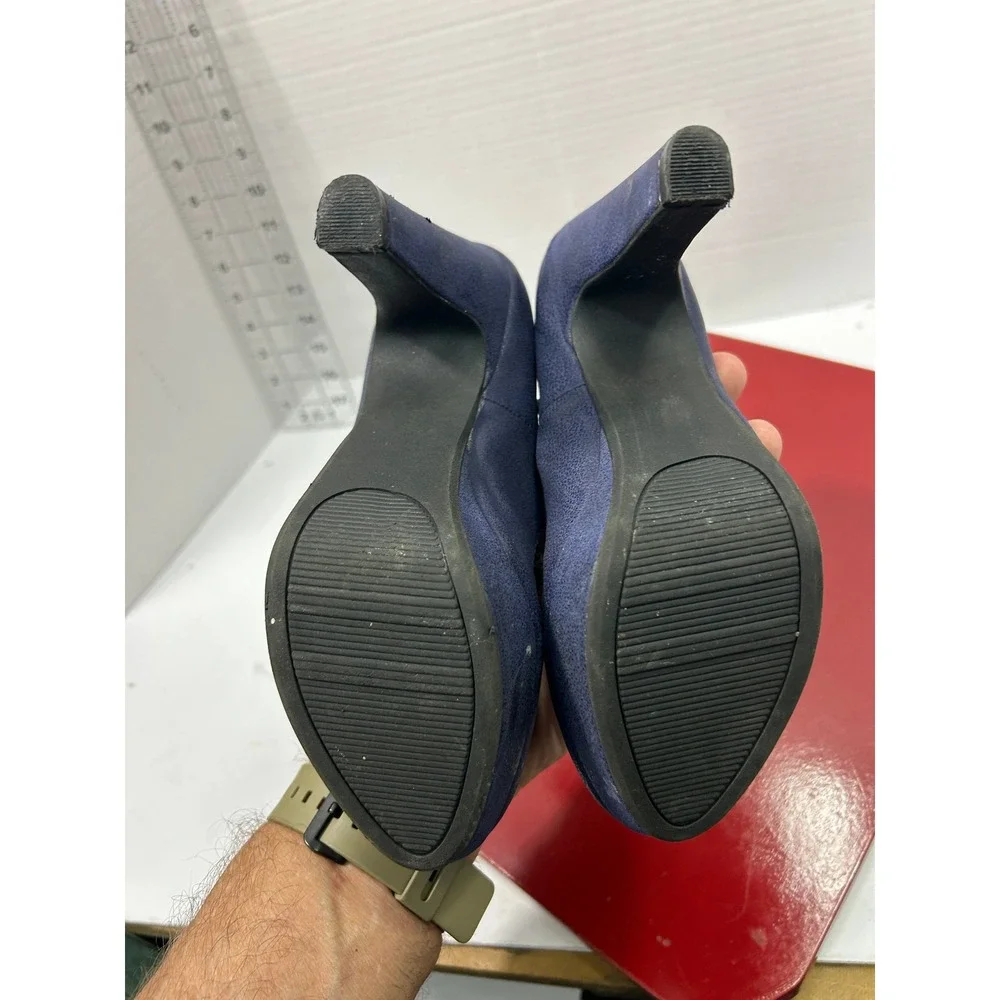 Seychelles Textured Mary Jane Heels 6.5M Navy Essie Double Strap Retro Pinup Mod
